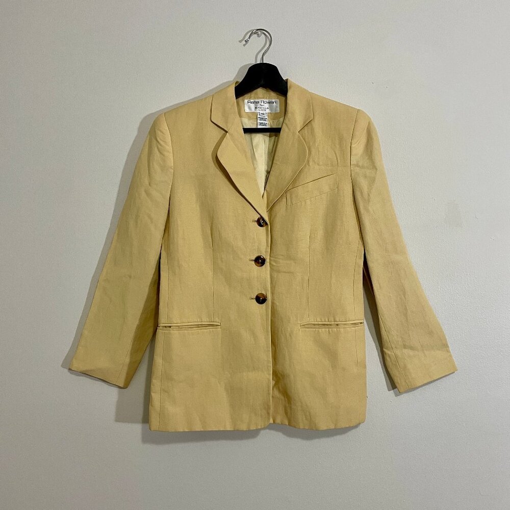 VINTAGE 90s RENA ROWAN FOR SAVILLE Classic Blazer Jacket (Yellow, 8P)